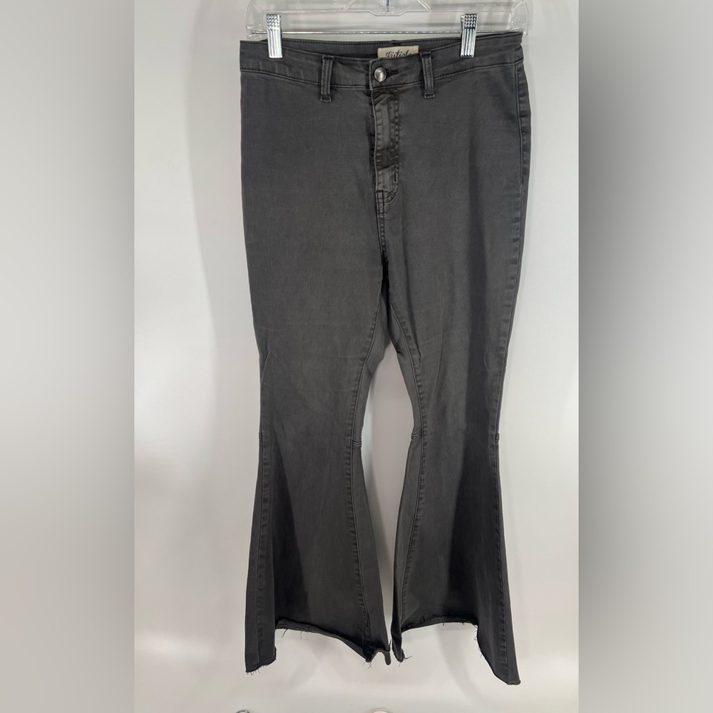 LISTICLE Charcoal Gray Stretch High Rise Flared Bell Bottom Pants Size S Small - Picture 4 of 12